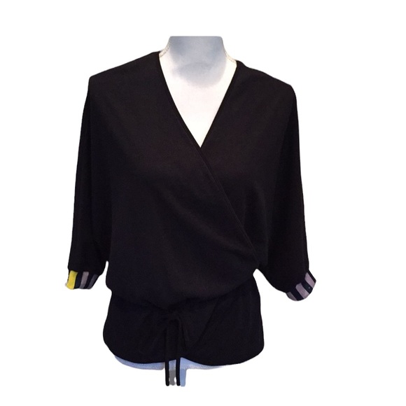 VOLT Design Wrap Coverup Blazer Jacket Top Black Accent Cuffs NWT - Picture 1 of 9